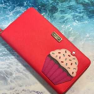 kate spade Leila Style Red Zip-Around Wallet